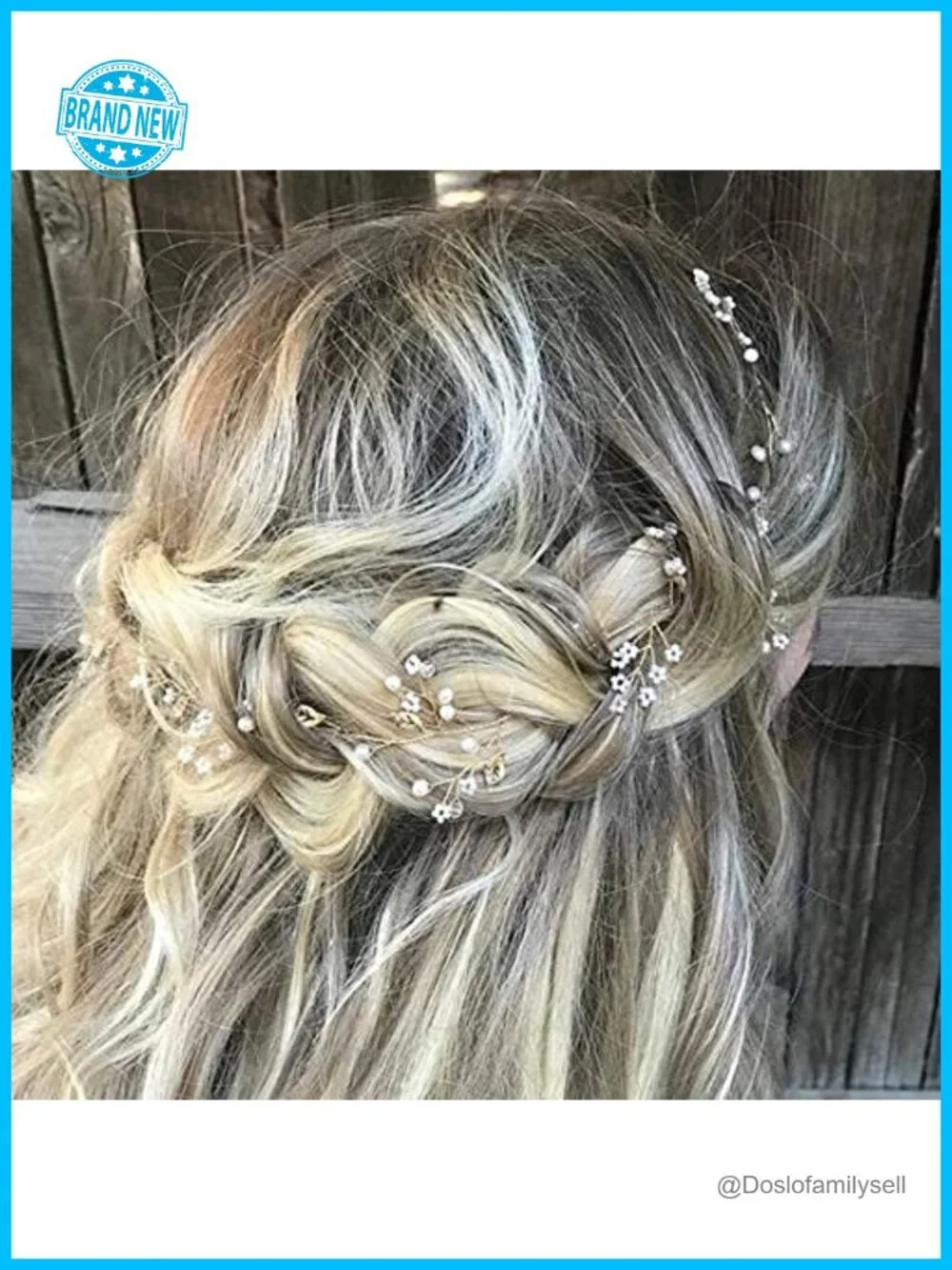 Baby's Breath Hair Vine Wedding Headpiece with Pearl Beads